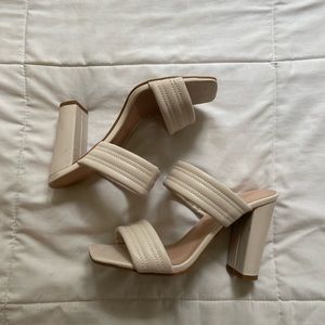 Nude Black Heel Sandals